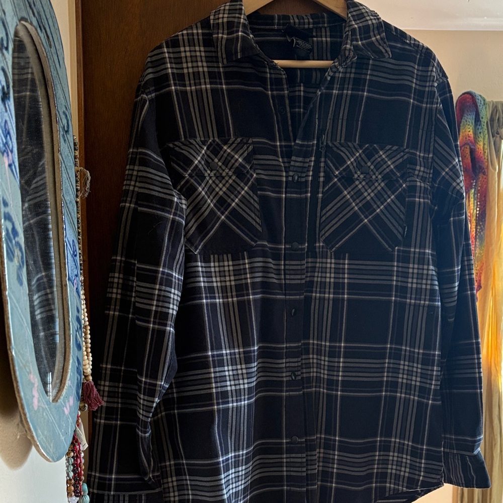 Burton Black and Gray Plaid Shirt